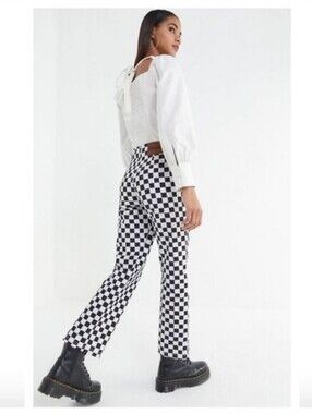Holiday By Emma Mulholland - Kokomo Pant- Sz S- Custom Navy/ Black Checker Pant
